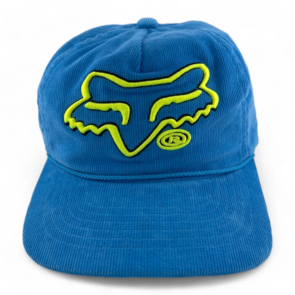 Fox Racing Brushed Corduroy‎ Rope Teal Blue/Green Logo Snapback Adjustable Hat